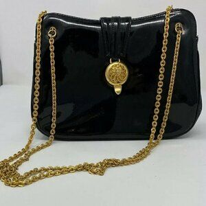 Bienen-Davis Black Patent Leather Shoulder Bag